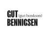 Logo design for Gut Bennigsen with bold condensed letters and phonetic spelling of the name.