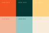 Herr menig junior color palette including hex codes. Colors range from teal, orange to yellow