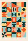 Herr menig junior pattern using abstract geometric shapes within a 5x7 grid