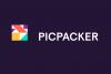 Picpacker logo including symbol and wordmark on a dark purple background